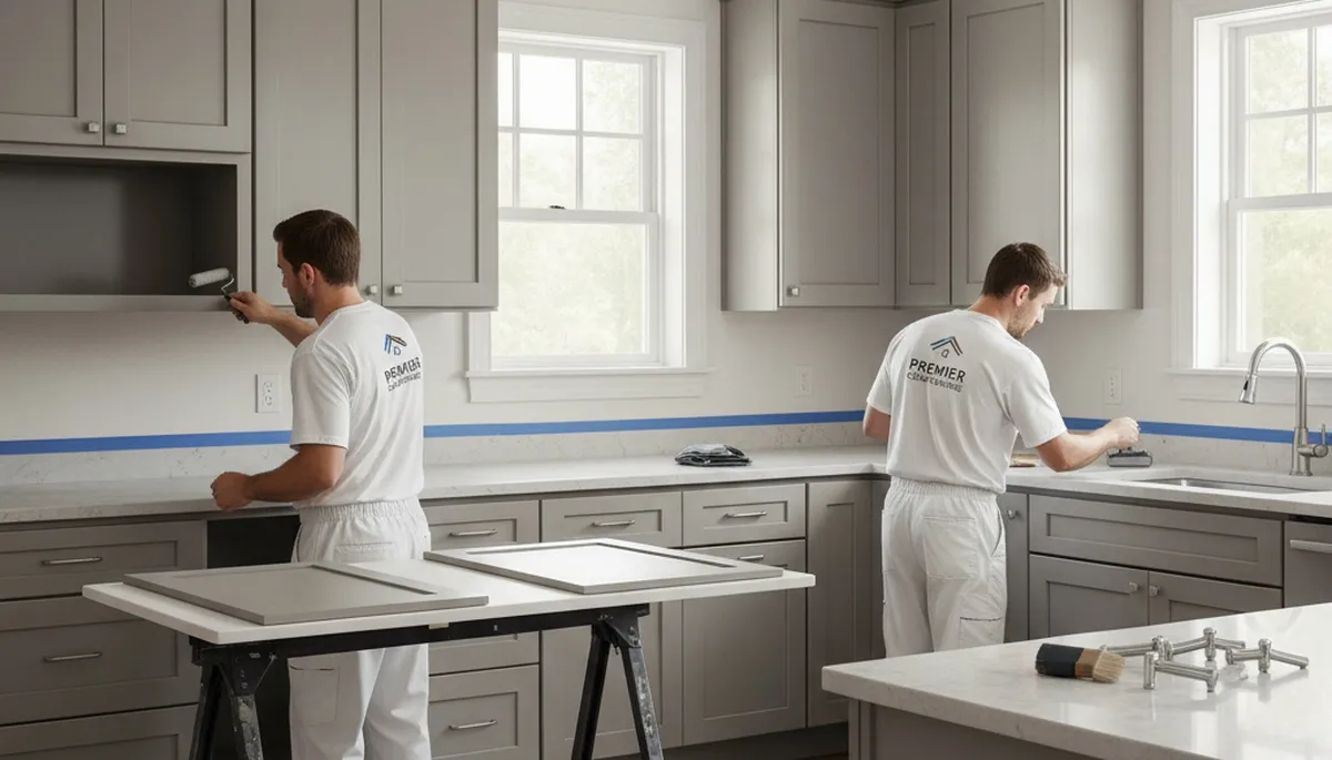 Cabinet painting in Beverly, MA for a kitchen with durable, professional finish