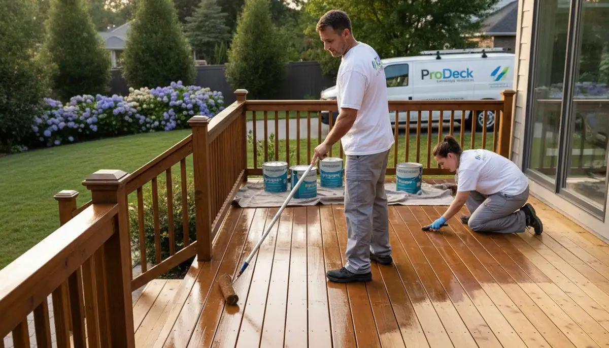 Deck painting services in Beverly, MA for coastal weather protection and curb appeal