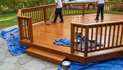 Beverly, MA deck staining for coastal weather protection with durable wood finish