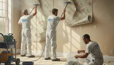 Wallpaper removal service in Beverly, MA, prepping old North Shore walls for smooth painting by Beverly Paint Pros